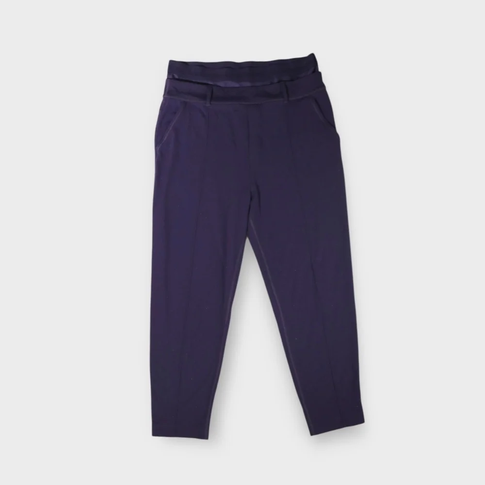 Rare Lululemon Exquisite Trouser CropShine Dot Black Grape W6E22S Wm Sz 8 2014 - Picture 4 of 11